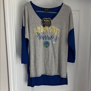NWT Golden State Warriors Ladies Gray and Blue Top XXL